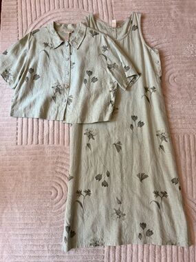 2 Piece Linen Dress/Jacket Set